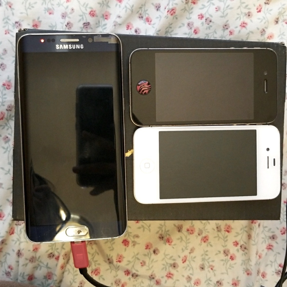 Samsung s6 edge plus, iphone 4 white/black